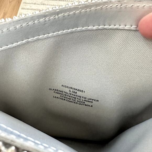 NEW Steve Madden Riski Rhinestone Foldover Tall Wedge Boots in Silver Size 5.5 - Picture 7 of 10